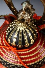 Large Japanese Samurai Kabuto Helmet: Metal Display Decor