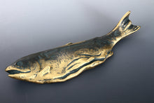 Kitamura Seibo Bronze Salmon Paperweight - Showa Era Japanese Art