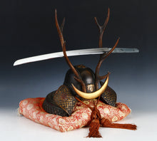 Japanese Samurai Helmet -shikanosuke kabuto- with a Replica Blade