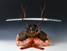 Japanese Samurai Helmet -shikanosuke kabuto- with a Replica Blade