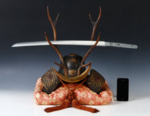 Japanese Samurai Helmet -shikanosuke kabuto- with a Replica Blade