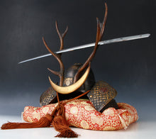 Japanese Samurai Helmet -shikanosuke kabuto- with a Replica Blade