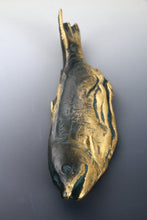 Kitamura Seibo Bronze Salmon Paperweight - Showa Era Japanese Art