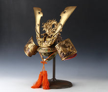 Japanese Samurai Helmet -Great Dragon- with a mask Rare!!  源氏兜 Yasuke