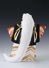 Vintage Japanese Hakata Clay Kabuki Doll -White Leo-