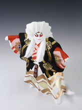 Vintage Japanese Hakata Clay Kabuki Doll -White Leo-