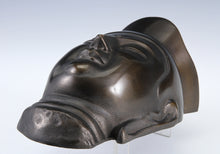 Vintage Japanese Bronze Miroku Mask  Bosatsu Buddhism, Showa Era