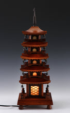 Japanese Vintage Wooden Figure FIVE STORY PAGODA Lamp 五重塔