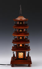 Japanese Vintage Wooden Figure FIVE STORY PAGODA Lamp 五重塔