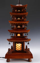 Japanese Vintage Wooden Figure FIVE STORY PAGODA Lamp 五重塔