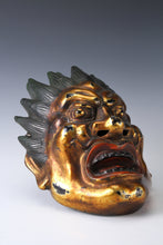 Old Vintage Plaster Buddhism Mask Plaque -Basarah Warrior- Showa Product
