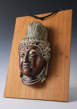 Vintage Paper Clay Kannon Mask  Early Showa Japanese Buddhism Wall Art