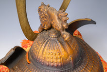 Japanese Old Vintage Samurai Middle Size Helmet -Dragon Kabuto- with a cushion