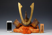 Japanese Old Vintage Samurai Middle Size Helmet -Dragon Kabuto- with a cushion