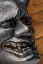 Old Vintage Bronze Noh Mask and with a Wooden Board Hannya 般若 -Jealousy Woman- Tsushima