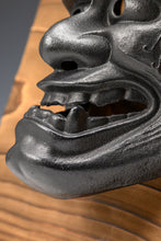 Old Vintage Bronze Noh Mask and with a Wooden Board Hannya 般若 -Jealousy Woman- Tsushima