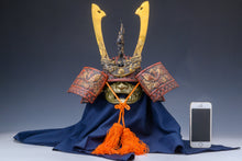 Japanese Samurai Kabuto Helmet  Red Butterfly Dragon Decor, Showa Era