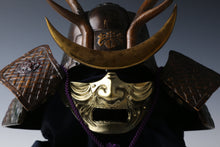 Vintage Japanese Samurai Kabuto Helmet  Yamanaka Shikanosuke Deer Antler Crest with Menpo Mask