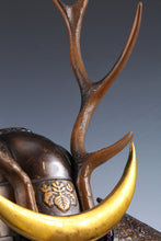 Vintage Japanese Samurai Kabuto Helmet  Yamanaka Shikanosuke Deer Antler Crest with Menpo Mask