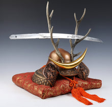 Beautiful Samurai Helmet -Shikanosuke Buddhism Kabuto with a Replica Blade-
