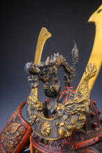 Japanese Samurai Kabuto Helmet  Red Butterfly Dragon Decor, Showa Era