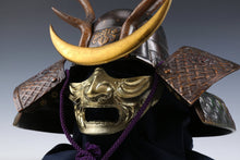 Vintage Japanese Samurai Kabuto Helmet  Yamanaka Shikanosuke Deer Antler Crest with Menpo Mask