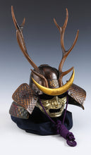 Vintage Japanese Samurai Kabuto Helmet  Yamanaka Shikanosuke Deer Antler Crest with Menpo Mask