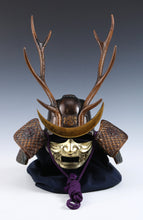 Vintage Japanese Samurai Kabuto Helmet  Yamanaka Shikanosuke Deer Antler Crest with Menpo Mask