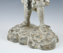 Antique Cast and Clay Buddhism Sculpture -World Heritage Basarah Warrior- Showa HTF Product