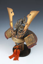 Vintage Japanese Samurai Kabuto Helmet - Dragon Crest Iron Armor with Menpo