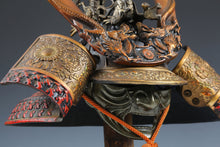 Vintage Japanese Samurai Kabuto Helmet - Dragon Crest Iron Armor with Menpo