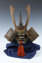 Old Vintage Japanese Samurai Helmet -middle size- with a mask Tsushima
