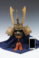 Old Vintage Japanese Samurai Helmet -middle size- with a mask Tsushima