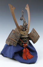 Old Vintage Japanese Samurai Helmet -middle size- with a mask Tsushima