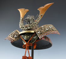 Large Vintage Japanese Samurai Kabuto Helmet  Dragon Crest Mask Display