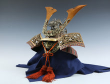 Large Vintage Japanese Samurai Kabuto Helmet  Dragon Crest Mask Display