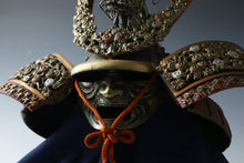 Large Vintage Japanese Samurai Kabuto Helmet  Dragon Crest Mask Display