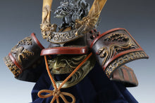 Japanese Old Vintage Samurai Kabuto Helmet -dragon red helmet with a mask- Tsushima