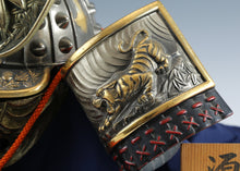 Japanese Old Vintage Samurai Helmet -Tiger & Leo Deco Yoshitsune Kabuto with a mask- Tsushima