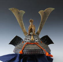 Japanese Old Vintage Samurai Helmet -Tiger & Leo Deco Yoshitsune Kabuto with a mask- Tsushima
