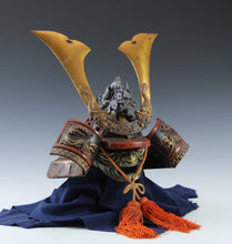 Japanese Old Vintage Samurai Kabuto Helmet -dragon red helmet with a mask- Tsushima