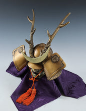 Japanese Beautiful Vintage Samurai Helmet Middle Size  -Shikanosuke Kabuto with a Mask- Tsushima