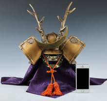 Japanese Beautiful Vintage Samurai Helmet Middle Size  -Shikanosuke Kabuto with a Mask- Tsushima