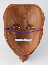 Vintage Japanese Hinoki Wood Noh Mask - Okina, Tsushima Carving