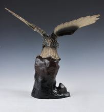 Vintage Japanese Metal Hawk Sculpture  Takaoka Iron Cast, Showa Era