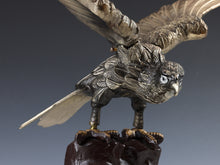 Vintage Japanese Metal Hawk Sculpture  Takaoka Iron Cast, Showa Era