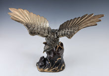 Vintage Japanese Metal Hawk Sculpture  Takaoka Iron Cast, Showa Era
