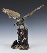 Vintage Japanese Metal Hawk Sculpture  Takaoka Iron Cast, Showa Era