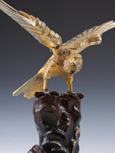 Japanese Metal Hawk Sculpture  Vintage Showa Takaoka Copperware