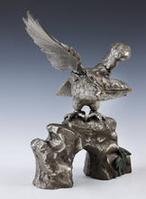 Vintage Japanese Iron Hawk Sculpture  Takaoka Metalwork, Showa Era
